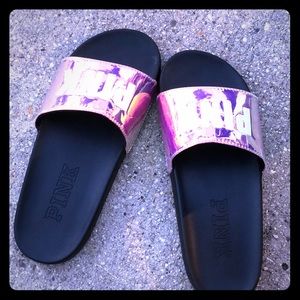 Metallic PINK Slides